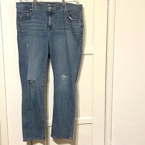 Levi's DistresseHigh Rise Slim Straight Denim Blue Jeans - Womens size 16W